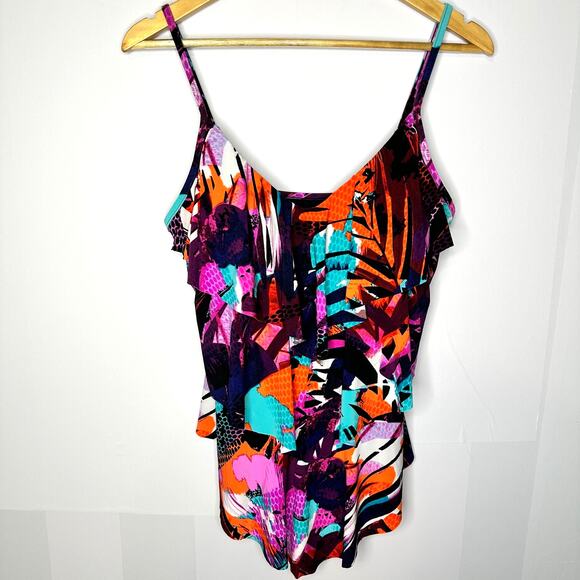 MagicSuit NWOT Cypress Rita Women's Tankini Bathing Suit Top Swim Size 10 Large - Picture 2 of 9